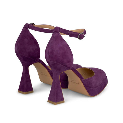 Decolletè Tacco Alto Plateau Camoscio Viola I23290 VIOLET Alma en Pena 