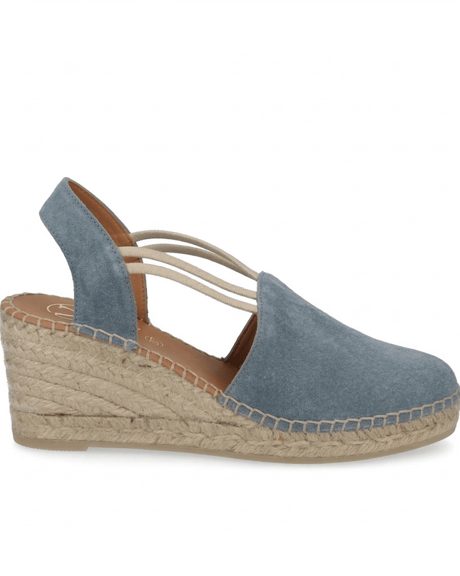 Viguera Espadrillas Alpargatas Donna con Elastici in Camoscio Jeans - MARIO SPATARELLA