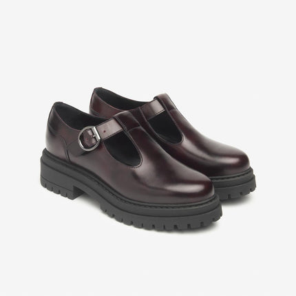 Nero Giardini Pump Chunky in Pelle Bordo - MARIO SPATARELLA