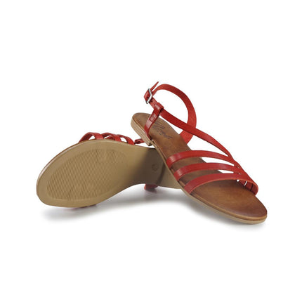 Sandali Bassi Flat Donna Infradito in Pelle Rosso 2764 RED Clanto 