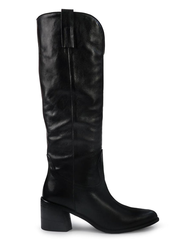 Gianni Crasto Stivale Camperos Tubolare Donna in Pelle Nera con Tacco Medio - MARIO SPATARELLA