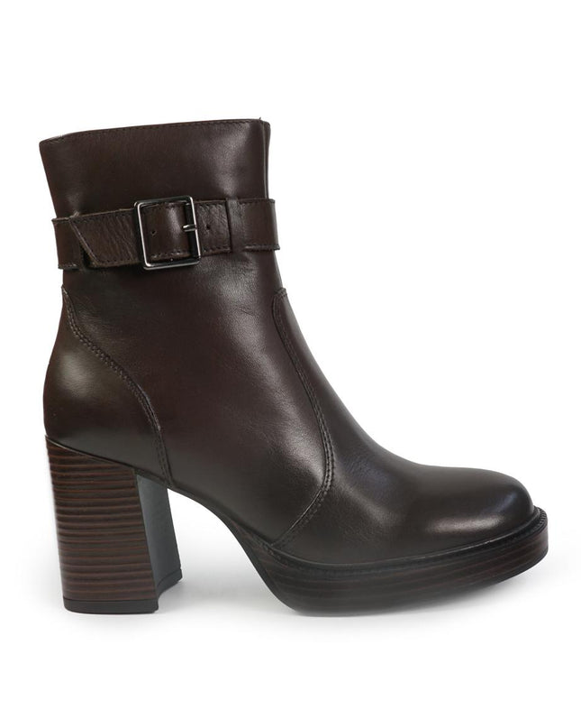Vueva Stivaletti Donna con Tacco e Plateau in Pelle Marrone WH478H07 PLATA BROWN Vueva 