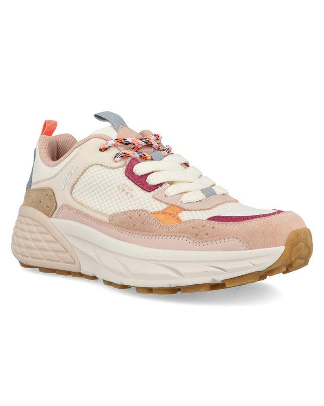 Jeep Sneakers Donna in Camoscio Multicolor Rosa GROOVE MESH D ROSE Jeep Footwear 