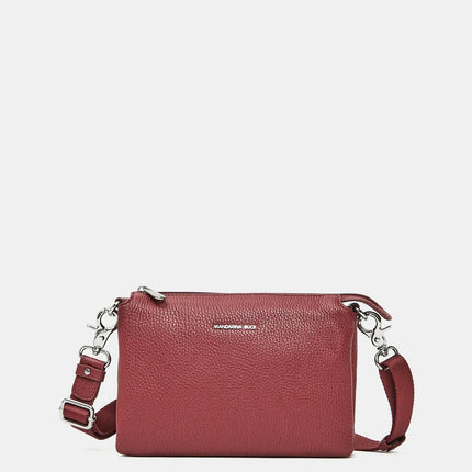 Mandarina Duck Pochette con Tracolla  in Pelle Grape FZT12 MELLOW LEATHER GRAPE Mandarina Duck 
