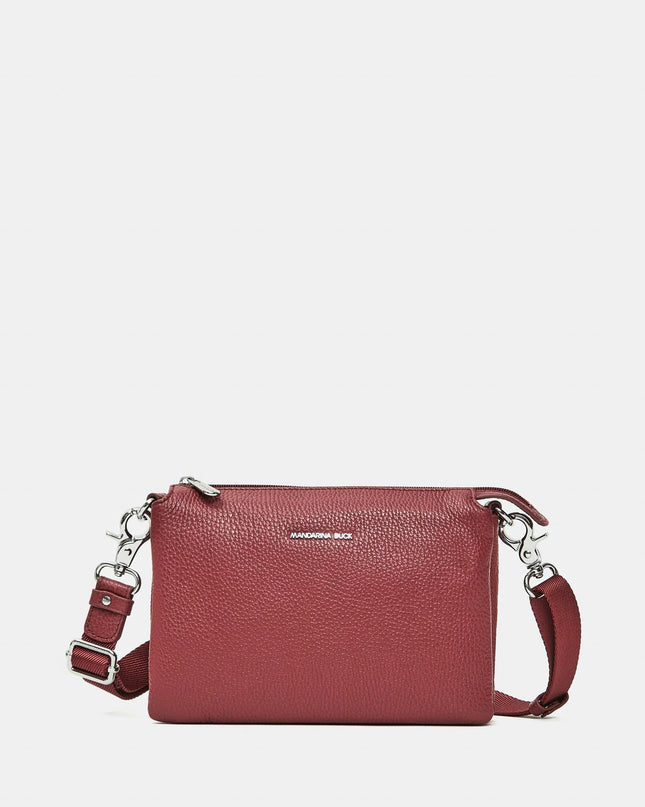Mandarina Duck Pochette con Tracolla  in Pelle Grape FZT12 MELLOW LEATHER GRAPE Mandarina Duck 