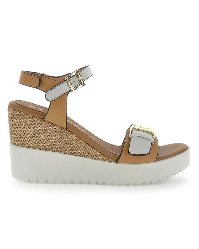 Stonefly Sandali Donna con Zeppa in Pelle Multi Cuoio 222301 ELY WHITE TAN Stonefly 