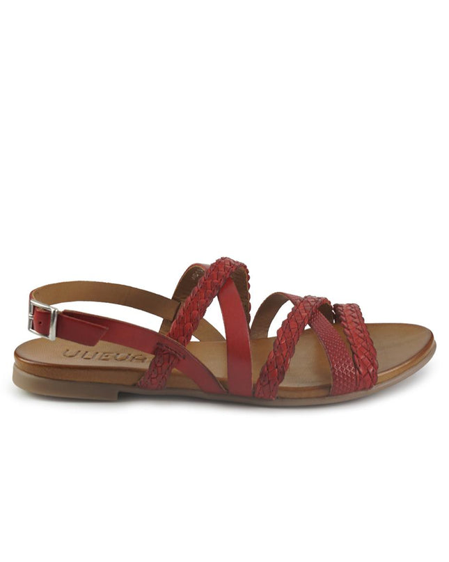 Vueva Sandali Flat Donna in Pelle Rosso WD133R89 RED Vueva 