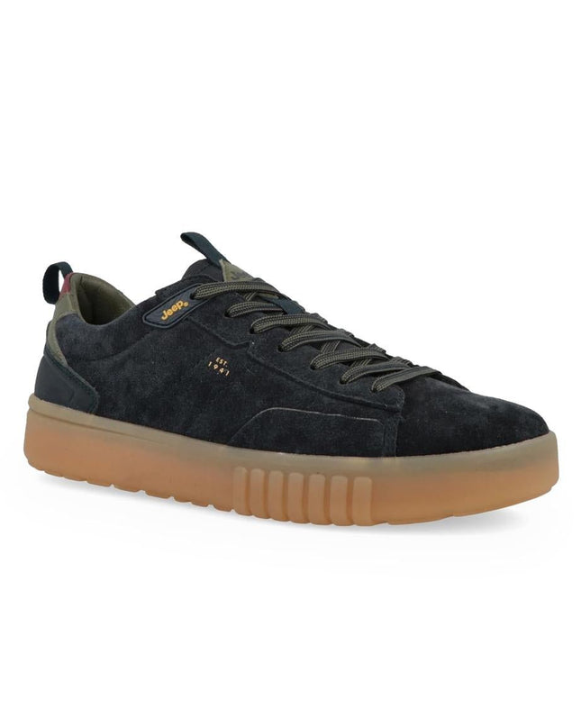 Jeep Sneakers Uomo Bassa in Camoscio Blu Navy - MARIO SPATARELLA