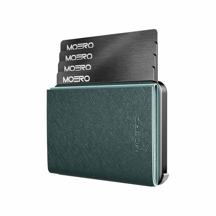 Moero M2 Pro Plus Saffiano Verde Green Portafoglio Slim M2 PRO PLUS SAFFIANO GREEN CARD BLACK Moero 