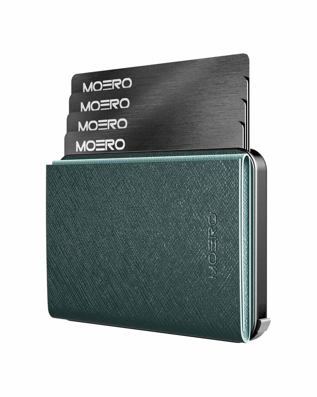 Moero M2 Pro Plus Saffiano Verde Green Portafoglio Slim M2 PRO PLUS SAFFIANO GREEN CARD BLACK Moero 