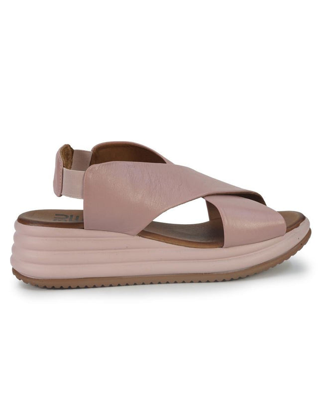 Bueno Sandali Donna con Zeppa in Pelle Rosa - MARIO SPATARELLA