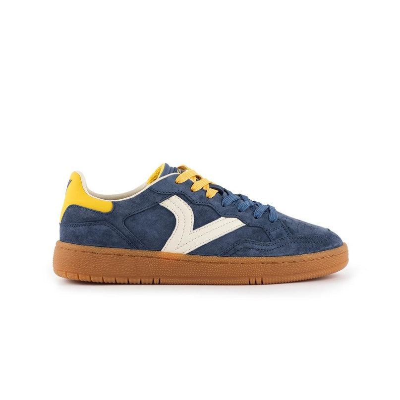 Victoria Sneakers Bassa Uomo in Pelle Blu Multi - MARIO SPATARELLA