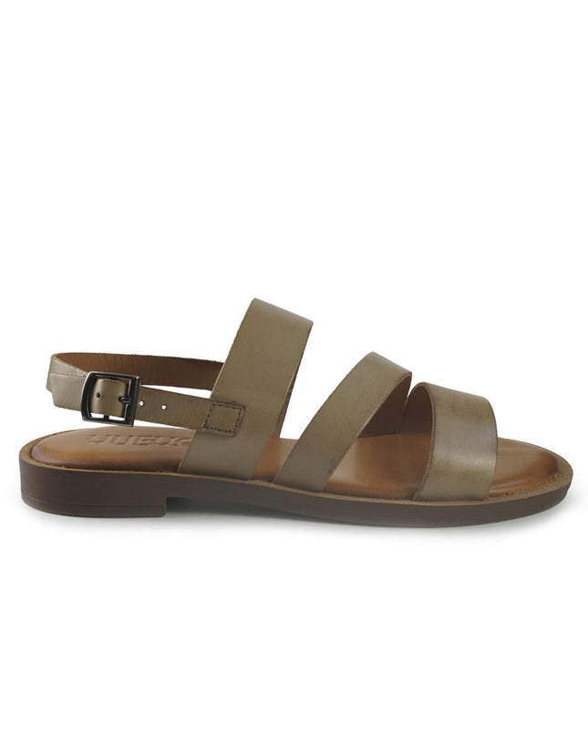 Vueva Sandali Flat Donna in Pelle Taupe - MARIO SPATARELLA