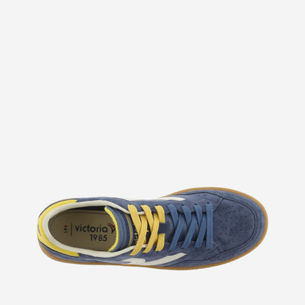 Victoria Sneakers Bassa Uomo in Pelle Blu Multi - MARIO SPATARELLA