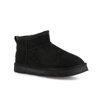 Short Sheepskin Boot Ultra Mini Nero - MARIO SPATARELLA