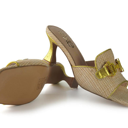 Sandalo Sabot Morsetto Strass LUCIA 556 YELLOW / BEIGE Exe 