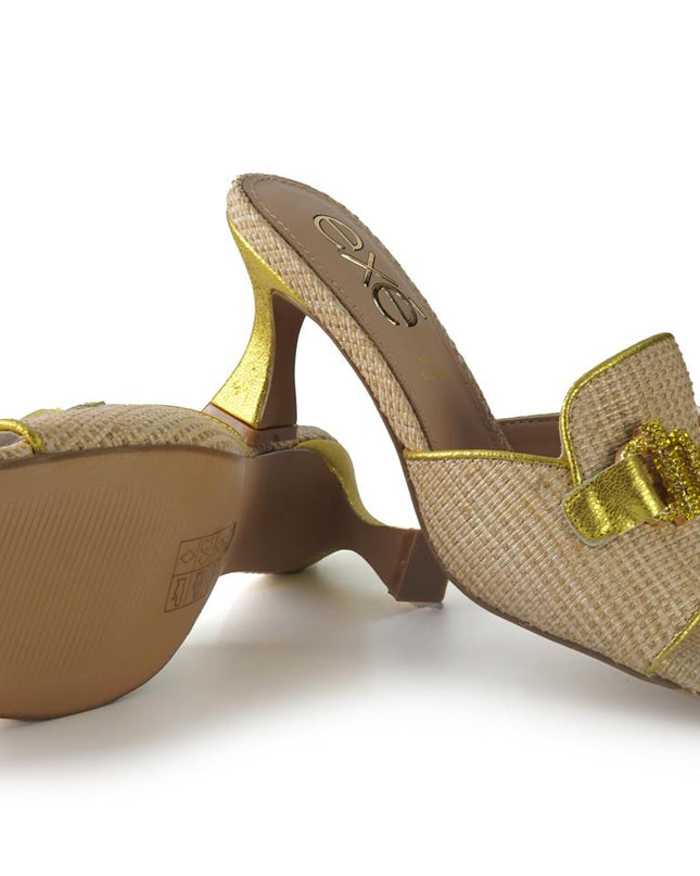 Sandalo Sabot Morsetto Strass LUCIA 556 YELLOW / BEIGE Exe 
