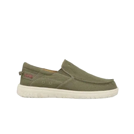 Jeep Mocassino Uomo Slip On in Tessuto Verde - MARIO SPATARELLA