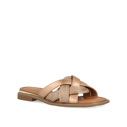 Impronte Sandalo Flat Donna in Tessuto Rose Gold - MARIO SPATARELLA