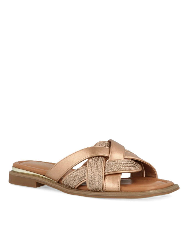 Impronte Sandalo Flat Donna in Tessuto Rose Gold - MARIO SPATARELLA