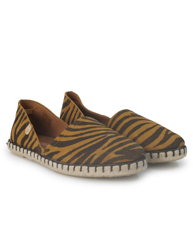 Verbenas Espadrillas Bassa da Donna in Pelle Zebra Bronzo CARMEN ZEBRA ANIMALIER Verbenas 