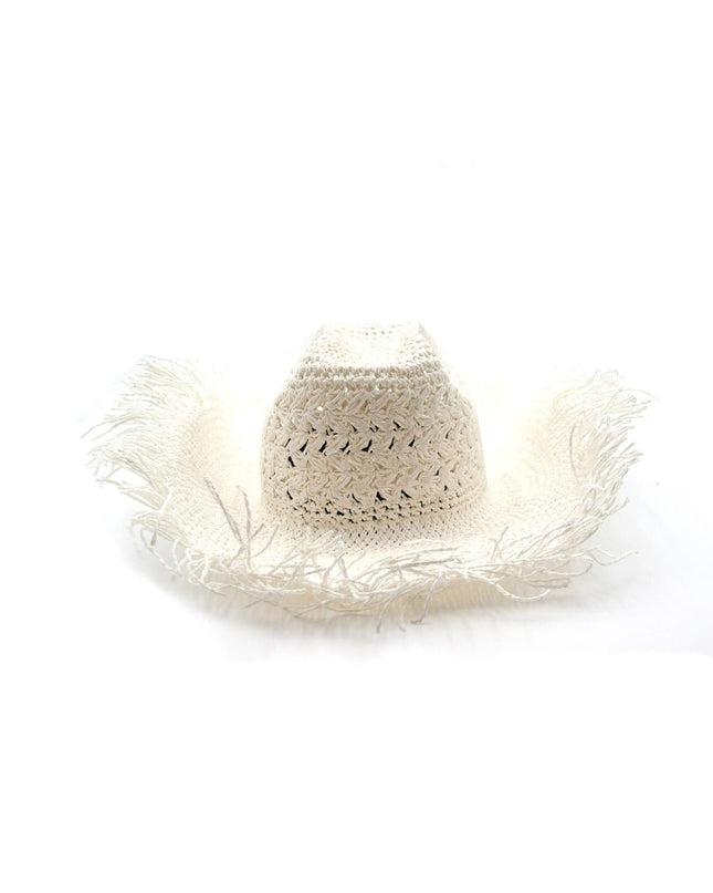 Cappello Texano Sfrangiato in Carta Bianco - MARIO SPATARELLA