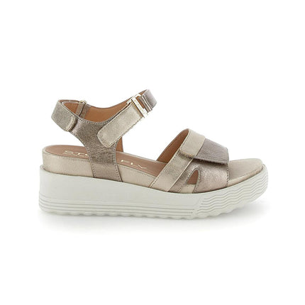 Stonefly Sandali Donna con Zeppa e Chiusura Velcro Platino 220900 PARKY GOLD Stonefly 