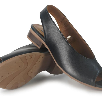 Sandali Bassi Donna Pelle Nera A6401 BLACK Bueno 
