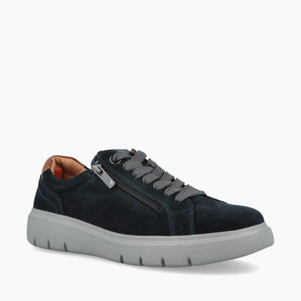 Impronte Sneakers Uomo Lacci e Zip in Camoscio Blu - MARIO SPATARELLA