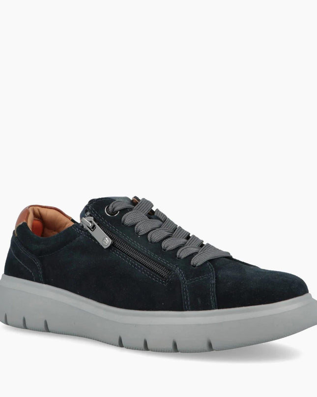 Impronte Sneakers Uomo Lacci e Zip in Camoscio Blu - MARIO SPATARELLA