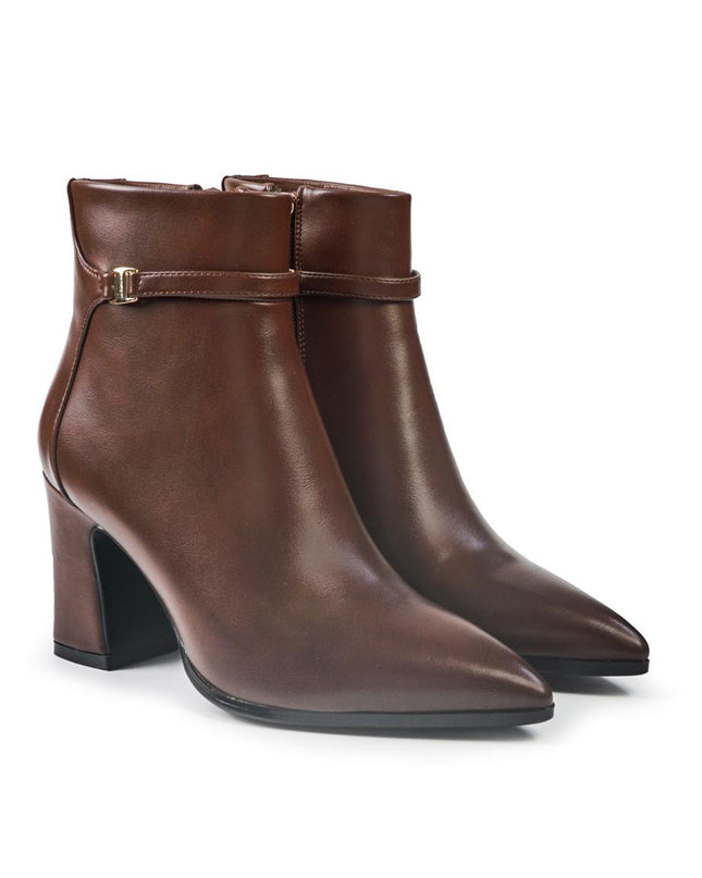 Exe Stivaletti Donna a Punta e Tacco in Ecopelle Marrone SJ1066 BROWN Exe 