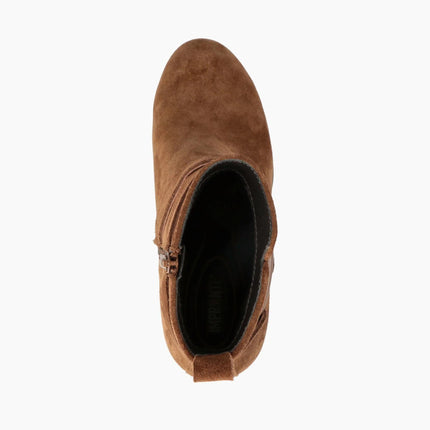 Impronte Stivaletti Donna con Tacco in Camoscio Cognac - MARIO SPATARELLA