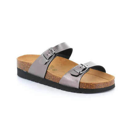Grunland Sandali Donna Plantare Sughero Doppia Fibbia Antracite CB2434 HOLA ANTRACITE Grunland 