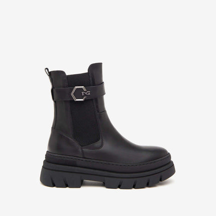 Stivaletti Combat Donna Pelle Nero I411930D NERO 100 Nero Giardini 
