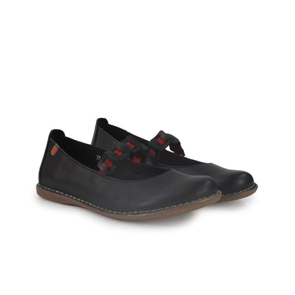 Jungla Ballerina Donna con Elastico in Pelle Nera - MARIO SPATARELLA