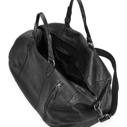 Biba Borsone da Viaggio in Pelle Nero con Tracolla GAY1L GARY BLACK Biba 