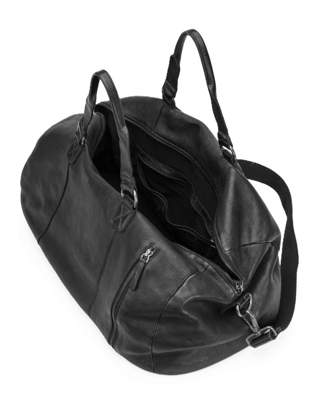 Biba Borsone da Viaggio in Pelle Nero con Tracolla GAY1L GARY BLACK Biba 