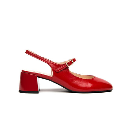NeroGiardini Chanel Mary Jane Sling Back in Vernice Rossa - MARIO SPATARELLA