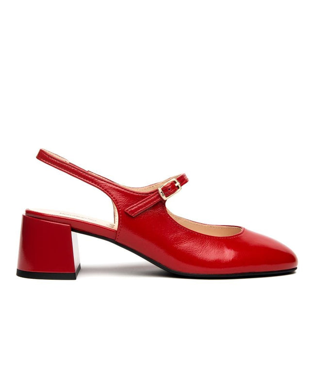 NeroGiardini Chanel Mary Jane Sling Back in Vernice Rossa - MARIO SPATARELLA