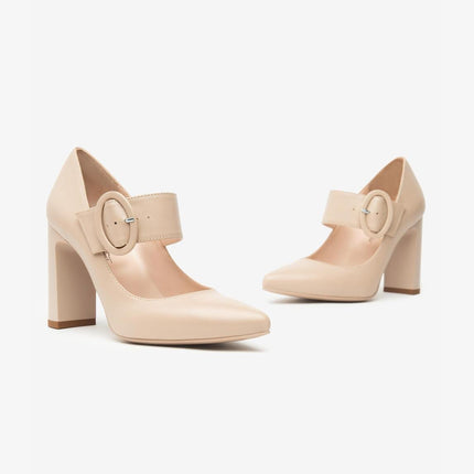 Nero Giardini Decollete Mary Jane con Cinturino in Pelle Lino - MARIO SPATARELLA