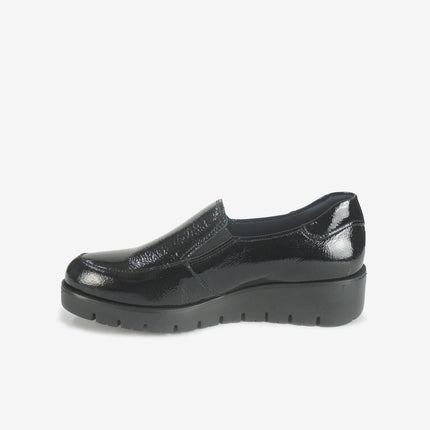 Mocassini Slipon Donna Zeppa Nero 89878 HAMAN BLACK Callaghan 