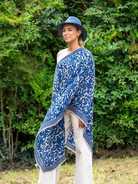 Foulard in Lana Misto Seta Blu - MARIO SPATARELLA