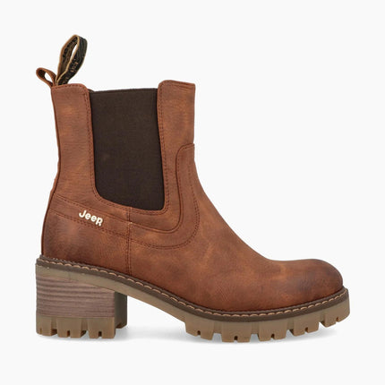Jeep Stivaletti Donna con Tacco Cognac RAVEN CHELSEA NBK COGNAC Jeep Footwear 