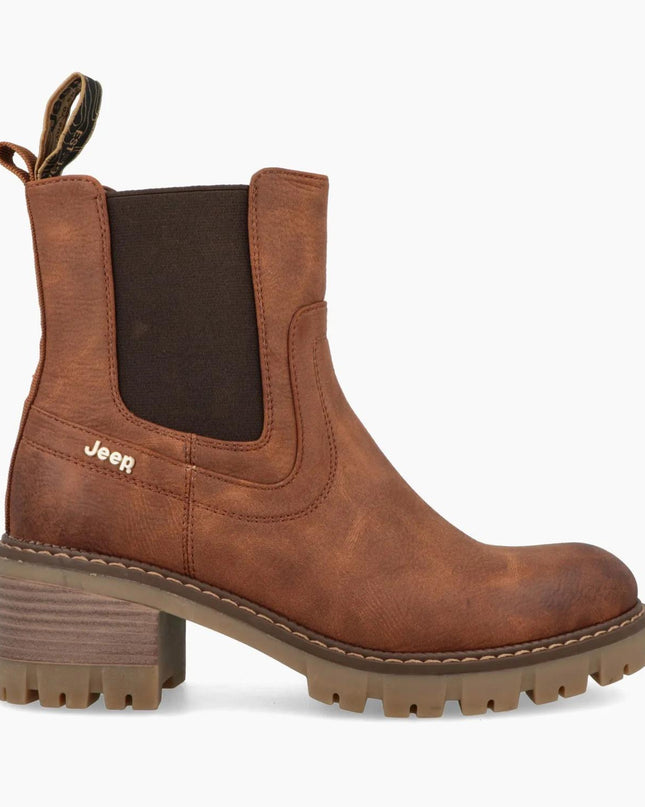 Jeep Stivaletti Donna con Tacco Cognac RAVEN CHELSEA NBK COGNAC Jeep Footwear 