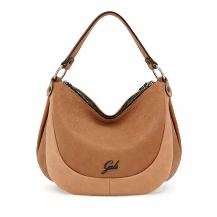 Gabs Borsa a Spalla con Tracolla in Pelle Ghianda Cuoio MARTY TG M GHIANDA CAMOSCIO Gabs 