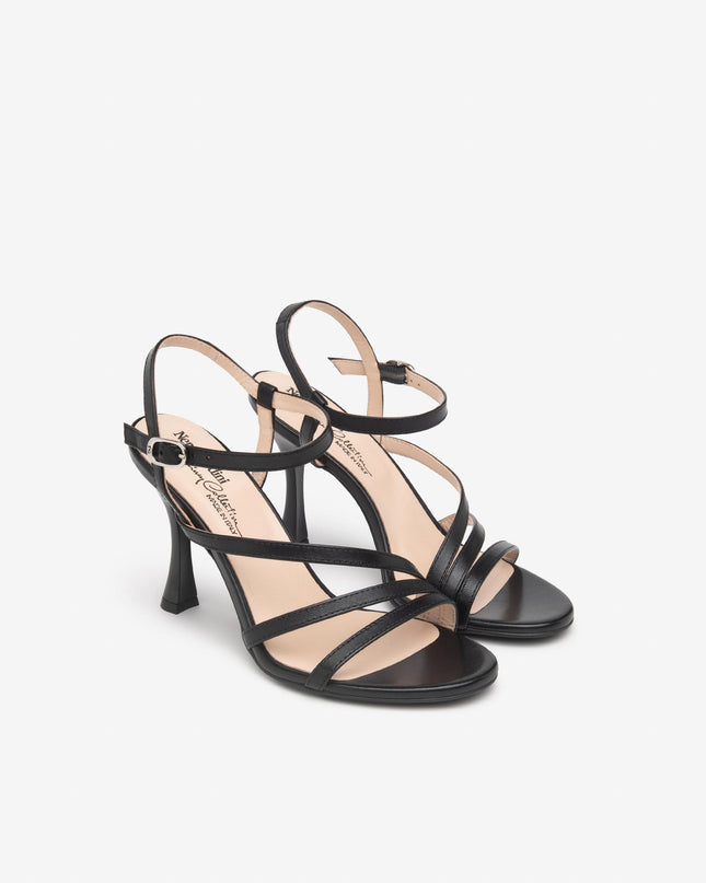 Nero Giardini Sandali Donna Tacco Alto Rocchetto in Pelle Nera E513191DE NERO 100 Nero Giardini 