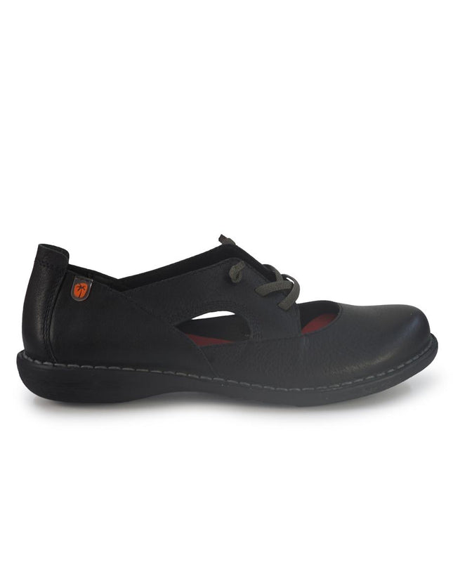 Jungla Ballerina Donna con Lacci in Pelle Nera - MARIO SPATARELLA