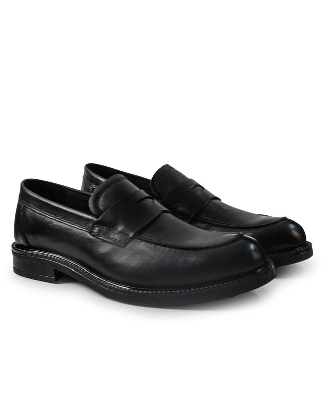 Vueva Mocassini Uomo College in Pelle Nero - MARIO SPATARELLA