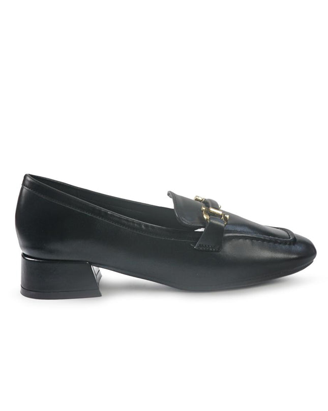 Mocassini Donna con Tacco e Morsetto in Pelle Nero YD05-12A BLACK ClaudV 