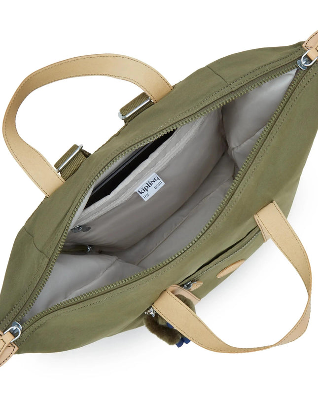 Kipling Zaino Borsa Medio con Laptop in Tessuto Cotton Kaki NEW ART BACKPACK FC COTTON KHAKI Kipling 